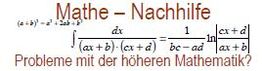 Textbild: "Mathe-Nachhilfe" mit komplexen mathematischen Formeln darunter.
