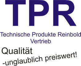 Logo mit Text: "TPR, Technische Produkte Reinbold Vertrieb. Qualität - unglaublich preiswert!".