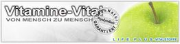 Banner mit grünem Apfel und Text: "Vitamine-Vital, von Mensch zu Mensch."