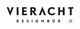 Schwarzes Logo mit Text "VIERACHT DESIGNBÜRO", kleiner roter Kreis am Rand.