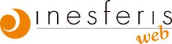 Logo de "inesferis web" con un diseño circular naranja a la izquierda.