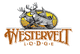 Logo with two deer running, text "Westervelt Lodge" below.