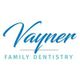Logo of Vayner Family Dentistry in blue script and capital letters.