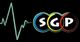 Logo mit Herzschlaglinie und „SGP” in bunten Kreisen auf schwarzem Hintergrund.