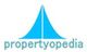 Blue triangular logo above the word "propertyopedia" in lowercase.