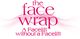 Text: "The Face Wrap - A Facelift Without a Facelift" in pink, with wavy lines in the background.