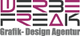 Logo mit Text: "WERBE FREAK Grafik-Design Agentur" in Schwarz und Magenta.