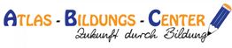 Logo des Atlas-Bildungs-Centers mit Slogan "Zukunft durch Bildung" und Stiftelement.