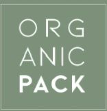 Text "ORGANIC PACK" auf hellgrünem Hintergrund, in einem quadratischen Format.