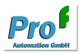 Logo der Pro f Automation GmbH mit blauem und grünem Schriftzug.