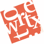 Roter Hintergrund mit weißen, überlappenden Buchstaben in unterschiedlicher Größe.