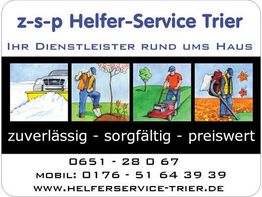 Helfer-Service Trier: Gartenarbeit, Schneeräumung, Laubentfernung. Kontakt: 0651-28067.