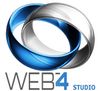 Logo von "WEB4 STUDIO" mit zwei ineinander verschlungenen ovalen Ringen in Blau und Grau.