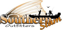 Southern Outfitters Slam logo with silhouettes of people fishing on a boat.