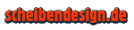 Textlogo: "scheibendesign.de" in roter Schrift mit blauem Rand.
