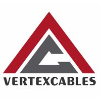 Logo of Vertexcables with a red and gray triangular design above the company name in bold letters.