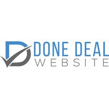 Logo with a blue and gray "D" next to "Done Deal Website" in blue and gray text.