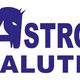 Logo con scritta "Astro Salute" e silhouette di un cavallo al posto della lettera A.