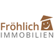 Logo von Fröhlich Immobilien mit fröhlichem Hausgesicht und Schriftzug in Braun und Grau.