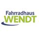Logo von Fahrradhaus Wendt mit blauem und grünem Text auf weißem Hintergrund.