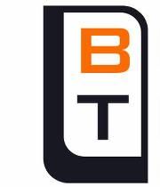 Logo mit den Buchstaben B und T in Schwarz und Orange auf weißem Hintergrund.