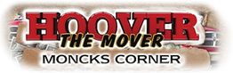 Hoover the Mover logo with text "Moncks Corner" in red and black.