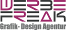 Logo mit Text: "WERBE FREAK Grafik-Design Agentur" in Schwarz und Magenta.