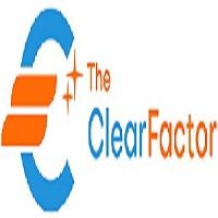 Logo with stylized "C," orange stripes, and "The ClearFactor" in blue and orange text.