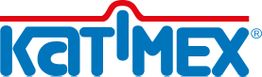 Logo mit dem blauen Schriftzug "Katimex" und einer roten Linie darüber.