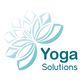 Logo van Yoga Solutions met een gestileerde turquoise bloem.