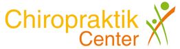 Logo mit Schriftzug "Chiropraktik Center" und stilisierten Menschen in Grün und Orange.